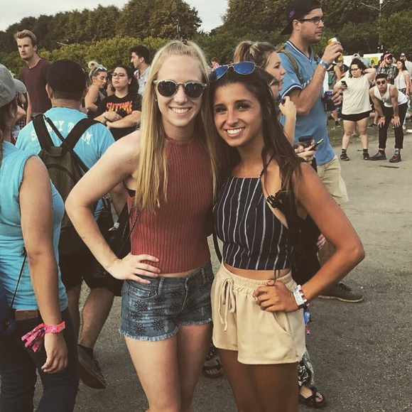 Windsor Navy Crop Top With White Stripes - Picture 4 of 5